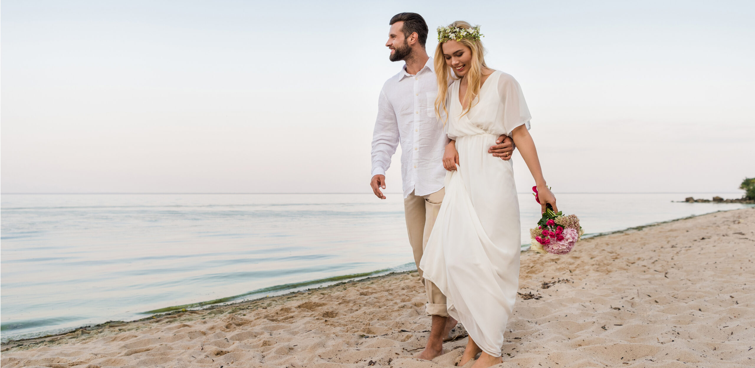 Couple getting married on a beach