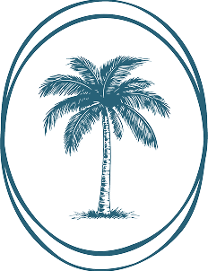 Palm tree oval icon