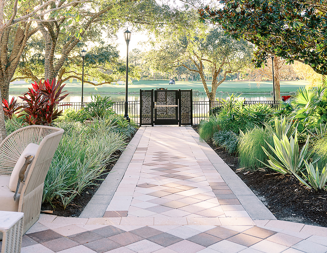 Pretty path with gates at the end